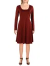 24seven Comfort Apparel Plus Womens Crewneck Knee Length T-shirt Dress In Multi