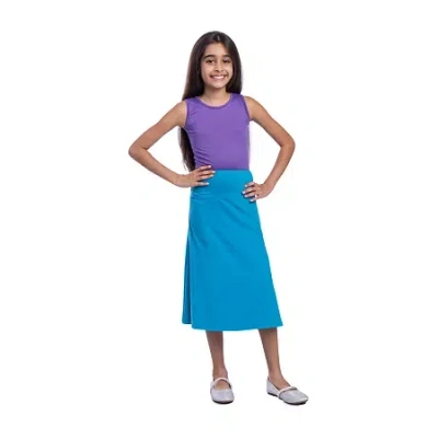 24sevenkid Big Kid Girls High Rise Midi A-line Skirt In Blue