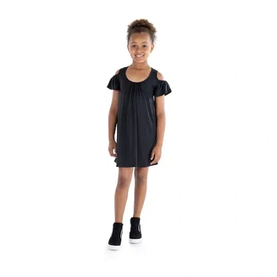 24sevenkid Big Kid Girls Short Sleeve A-line Dress In Black