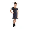 24sevenkid Big Kid Girls Short Sleeve A-line Dress In Black