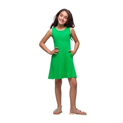 24sevenkid Big Kid Girls Sleeveless A-line Dress In Green
