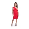 24sevenkid Big Kid Girls Sleeveless One Shoulder Maxi Dress In Red