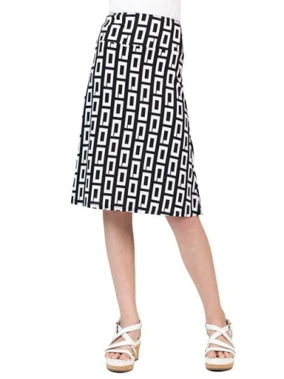 24sevenkid Black And White Knee Length Skirt In Multi