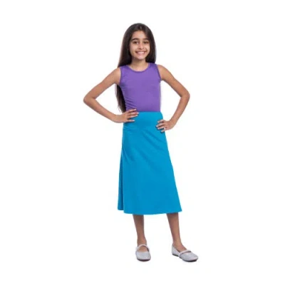 24sevenkid Casual Elastic Waist A-line Skirt In Blue
