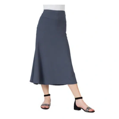 24sevenkid Elastic Waistline Maxi Skirt In Gray