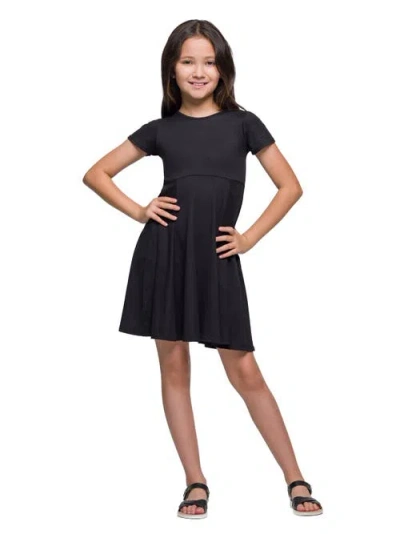 24sevenkid Flowy Short Sleeve Dress In Black