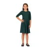 24sevenkid Knee Length Fit And Flare Comfortable Party Dress In Blue