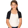 24sevenkid Open Front Short Sleeve Cropped Bolero Shrug In Black