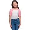 24sevenkid Open Front Short Sleeve Cropped Bolero Shrug In Pink