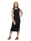 24sevenkid Side Slit Maxi Dress In Black