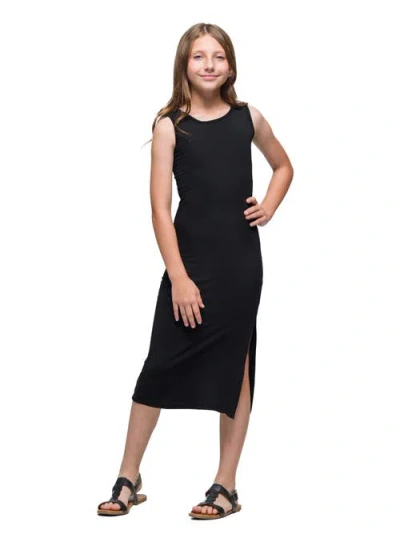 24sevenkid Side Slit Maxi Dress In Black