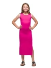 24sevenkid Side Slit Maxi Dress In Pink
