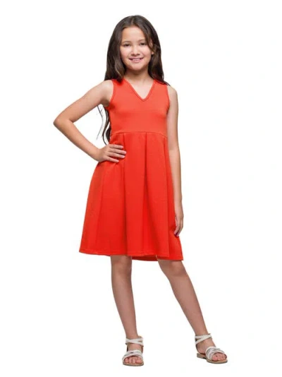 24sevenkid Sleeveless Pleated Party Dress In Red