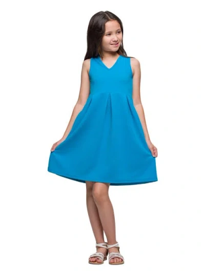 24sevenkid Sleeveless Pleated Party Dress In Blue