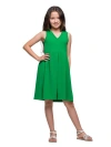 24sevenkid Sleeveless Pleated Party Dress In Green