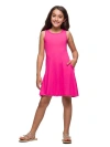 24sevenkid Sleeveless Pocket Swing Dress In Pink