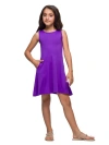24sevenkid Sleeveless Pocket Swing Dress In Purple