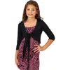 24sevenkid Tie Front Cropped Cardigan Shrug In Black