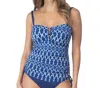 24th & Ocean Bohemia Bandeau Tankini Top In Blue In Blue