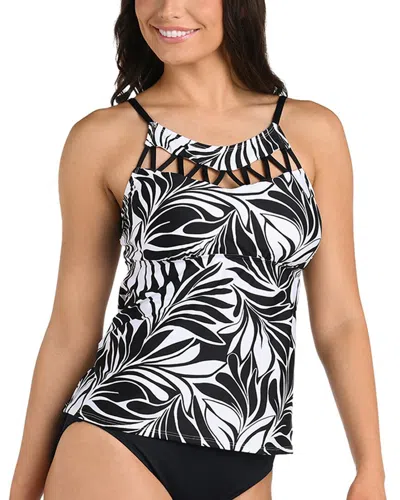 24th & Ocean 24th And Ocean Floating Palms Tankini Top In Black