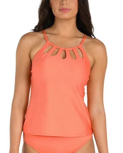 24th & Ocean 24th And Ocean Solid Tankini Top In Orange