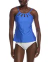 24th & Ocean 24th And Ocean Solid Tankini Top In Blue