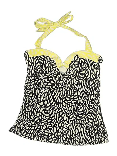 Pre-owned 24th & Ocean Swimsuit Top Yellow Animal Print Pattern Swimwear
