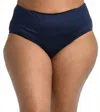 24th & Ocean Women's Solid Mid Waist Pant In Midnight In Blue