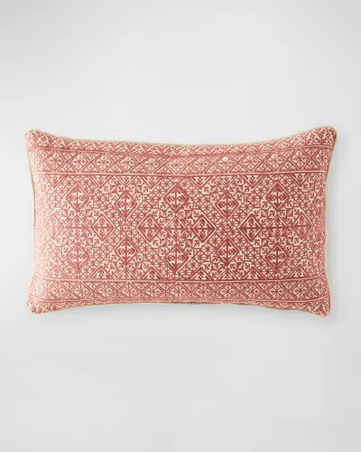 25 Mackenzie Lane Chinoiserie Embroidered Pillow, 24" X 16" In Deep Pink
