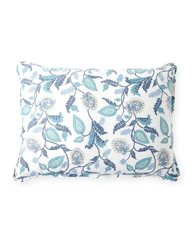 25 Mackenzie Lane Spa Bird Floral Pillow, 35" X 26" In Blue