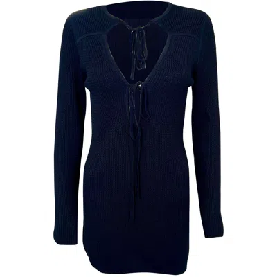 25 Union Women's Black Knitted Dress Melody With Decorated Neckline