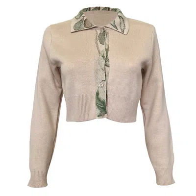 25 Union Women's Neutrals Pure Cotton Knitted Cardigan With Print