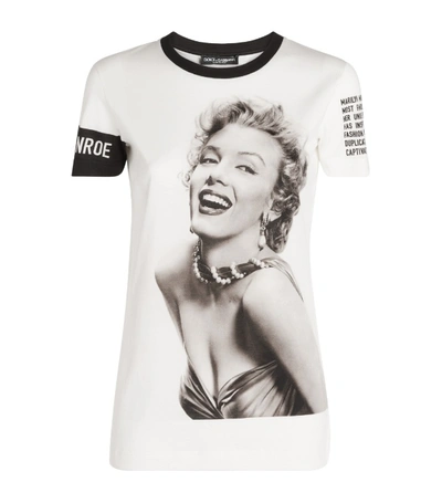 Dolce & Gabbana Jersey T-shirt With Marilyn Monroe Print In White