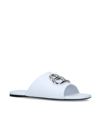 Balenciaga Women's Oval Bb Mule Sandals In White