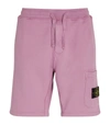 Stone Island Drawstring Logo Patch Pocket Shorts In Rose Quartz