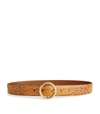 ANDERSON'S ANDERSON'S LEATHER CROC-EMBOSSED CIRCLE BUCKLE BELT,15182712