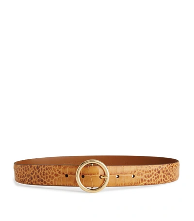 Anderson's Andersons Crocodile Effect Leather Belt - Tan