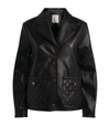 SANDRO LEATHER TAILORED JACKET,15175667