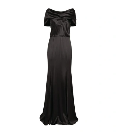 Dolce & Gabbana Draped Silk Gown In Black