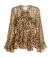 MISA DAMARIS LEOPARD PRINT BLOUSE,15055661