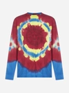 VERSACE LOGO AND TIE-DYE PRINT LONG SLEEVES T-SHIRT