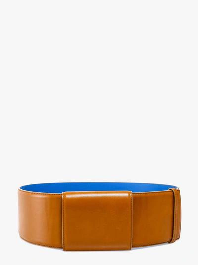 Marni Wide Leather Belt In Brown