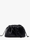 Bottega Veneta Gathered Top Mini Pouch With Leather Shoulder Strap In Black