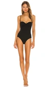 Onia Belle Ribbed One-piece Swimsuit In Black