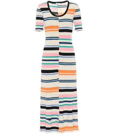 Kenzo Striped Cotton-blend Sweater Dress In Multicolor