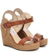 JIMMY CHOO DELPHI 100 WEDGE ESPADRILLE SANDALS,P00457612