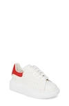 Alexander Mcqueen Kids' Oversized Sneaker In White/ Lust Red