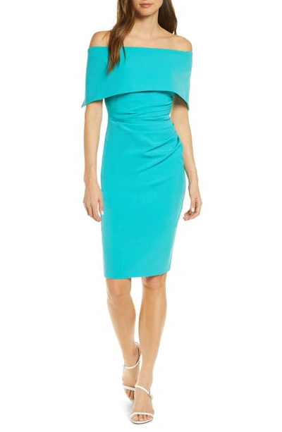 Vince Camuto Popover Cocktail Dress In Turquoise