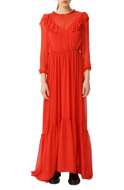 strapless open back dress Luna Open Back Halter Maxi Dress - Orange Tie dye dress For Sale - Dress  for vacation| Long Dress main image 1