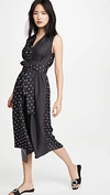 ADAM LIPPES ASYMMETRICAL DRESS IN PRINTED TWILL